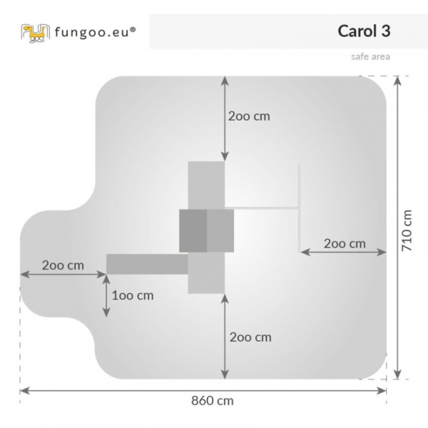 Wieża Carol 3 szary Fungoo