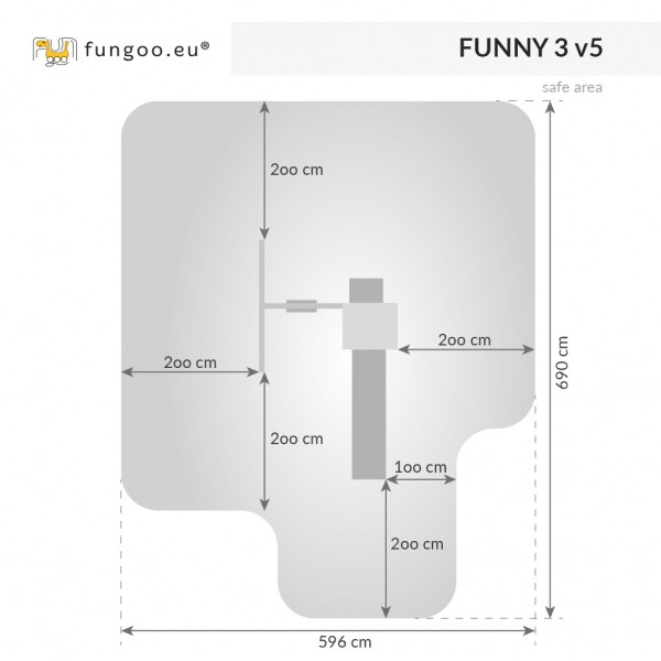 Plac zabaw Funny 3 z huśtawką i piaskownicą Fungoo