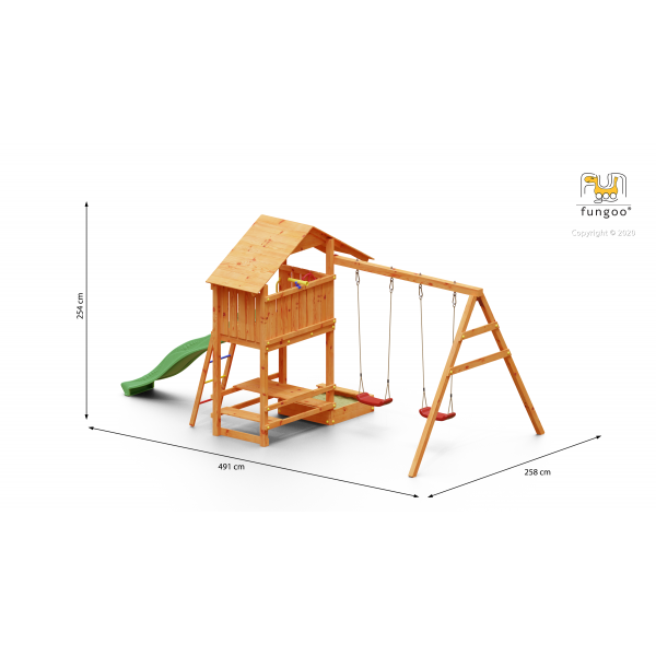 Plac zabaw Smart 1  z stolikiem piknikowym Fungoo