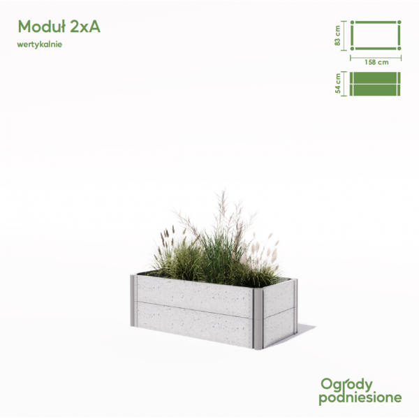 Donica betonowa 158 x 83 x 54 cm Moduł 2xA