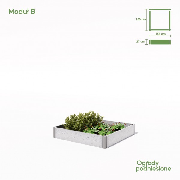 Donica betonowa kwadratowa 158 x 158 x 27 cm Moduł B