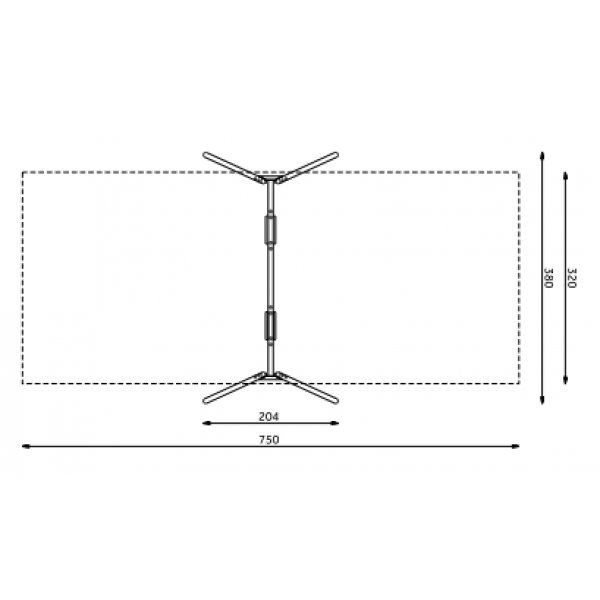 Huśtawka wahadłowa metalowa podwójna - 3m