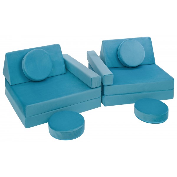 Wielofunkcyjna sofa modułowa dla dziecka Turkus