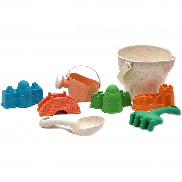 Zestaw do Piasku  w Wiaderku Zamki 8 el. BIODEGRADOWALNY ORGANICZNY MATERIAŁ WOOPIE