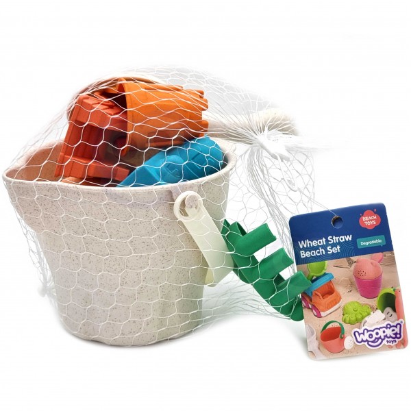 Zestaw do Piasku  w Wiaderku Zamki 8 el. BIODEGRADOWALNY ORGANICZNY MATERIAŁ WOOPIE