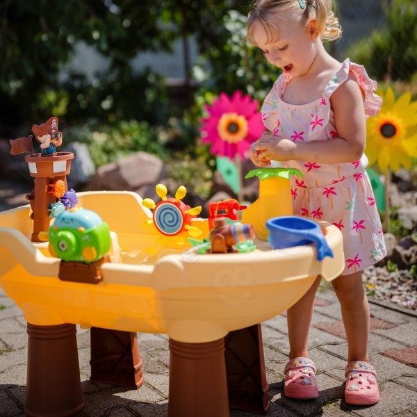 Stolik Wodny 2w1 Piaskownica Statek Piracki XL z Maszyna do Robienia Baniek Mydlanych WOOPIE 