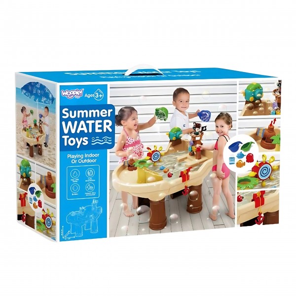 Stolik Wodny 2w1 Piaskownica Statek Piracki XL z Maszyna do Robienia Baniek Mydlanych WOOPIE 