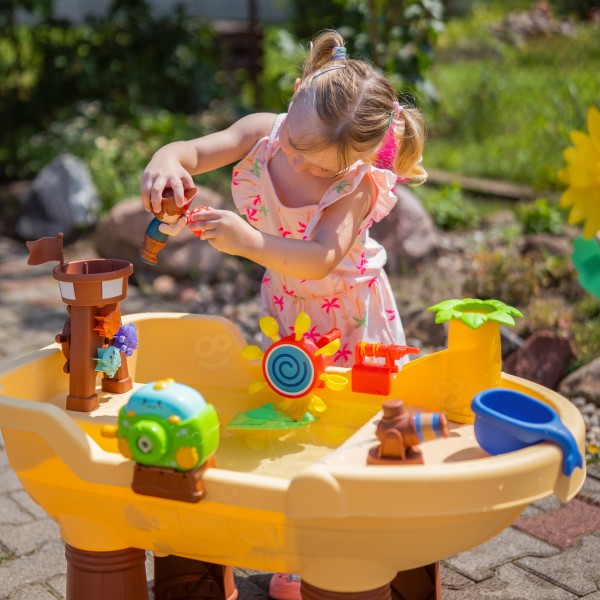 Stolik Wodny 2w1 Piaskownica Statek Piracki XL z Maszyna do Robienia Baniek Mydlanych WOOPIE 