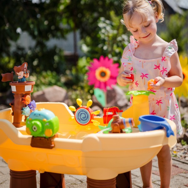 Stolik Wodny 2w1 Piaskownica Statek Piracki XL z Maszyna do Robienia Baniek Mydlanych WOOPIE 