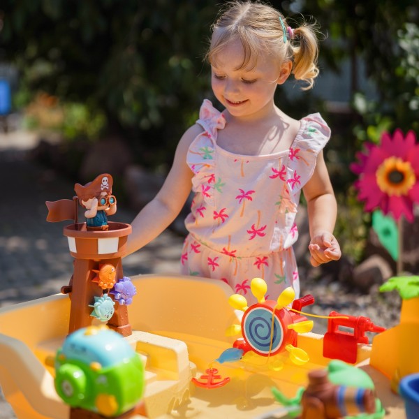 Stolik Wodny 2w1 Piaskownica Statek Piracki XL z Maszyna do Robienia Baniek Mydlanych WOOPIE 
