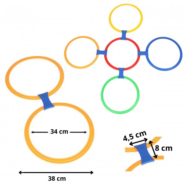 Gra w Klasy Zestaw do Skakania Pierścienie Obręcze 10 szt WOOPIE
