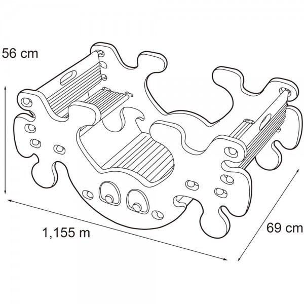 2w1 Duży Stolik Piknikowy - Bujak Huśtawka Ghost Feber