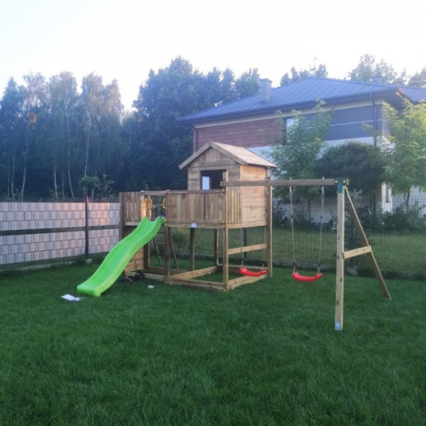 Plac zabaw Galaxy L z podwójną huśtawką Fungoo